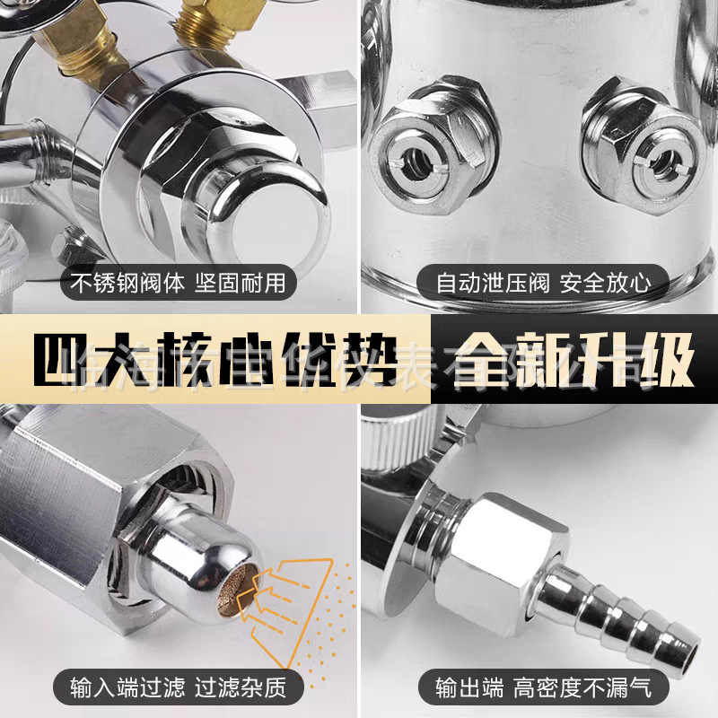 All-Copper Dual-Stage Pressure Reducer for Mixed Gas Standard Calibration, 25 MPa Pressure Gauge - Image 4