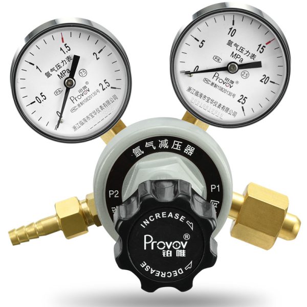 Full Copper Argon Pressure Reducer Regulator YQAR 0.25/0.6/2.5*25MPa Dual Pressure Gauge - Gambar 4