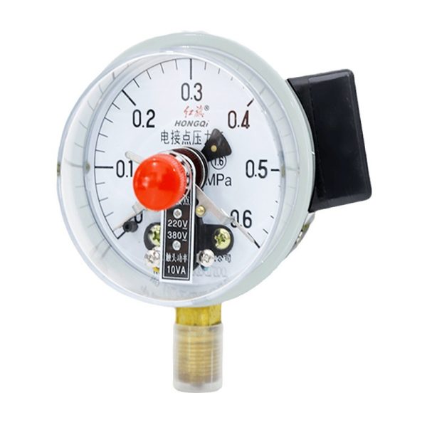 Hongqi YX-100 Electric Contact Pressure Gauge for Water Pump & Water Tower Control, 100mm Dial High Precision Manometer - Изображение 5