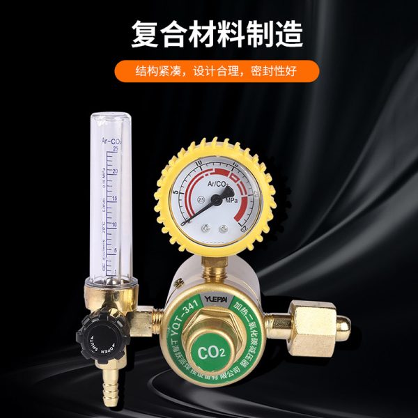 Yuepai Heated CO2 Pressure Reducer Regulator for Welding & Cutting with Multiple Voltage Options - Imej 4