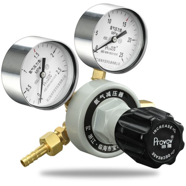 Full Copper Argon Pressure Reducer Regulator YQAR 0.25/0.6/2.5*25MPa Dual Pressure Gauge - Gambar 5