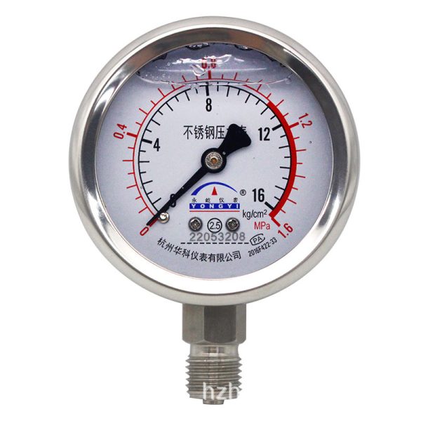 Huake Yongyi YN60BF Radial All Stainless Steel Pressure Gauge (0-1.6MPa, 2.5 Accuracy) for HVAC Systems Replaces 22053208 - 이미지 5