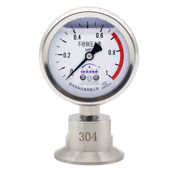 Durable Stainless Steel Diaphragm Pressure Gauge YN60BFMC (Diaphragm Pressure Meter) with Sanitary Type Quick-Clamp Fitting DN50.5mm, 304 Stainless Steel for Water, Liquid, Oil & Gas Systems - Изображение 5