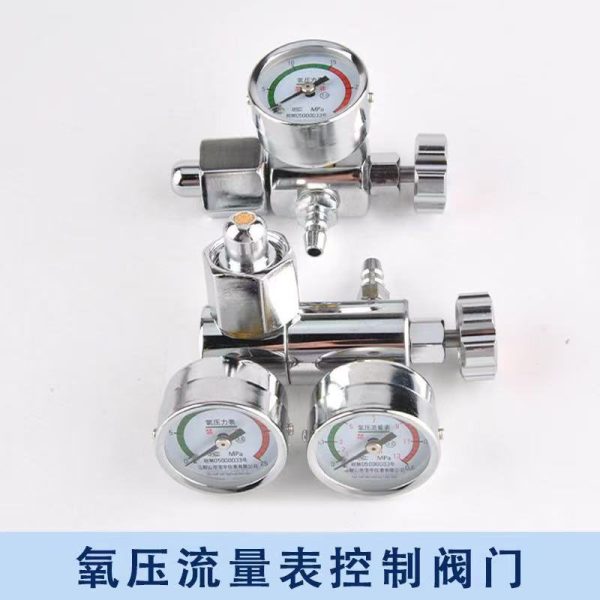 Medical Oxygen Cylinder Pressure Gauge 4L Dual Meter Valve 0-25 MPa for Oxygen Inhaler - Imej 5