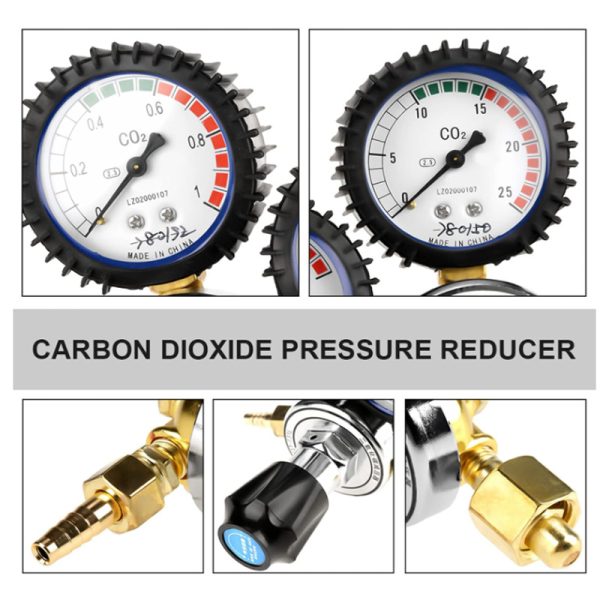 Dual Gauge CO2 Pressure Regulator (2.5-25 MPa Input, 1.25 MPa Output) for CO2 Cylinder HVAC Systems - Gambar 4