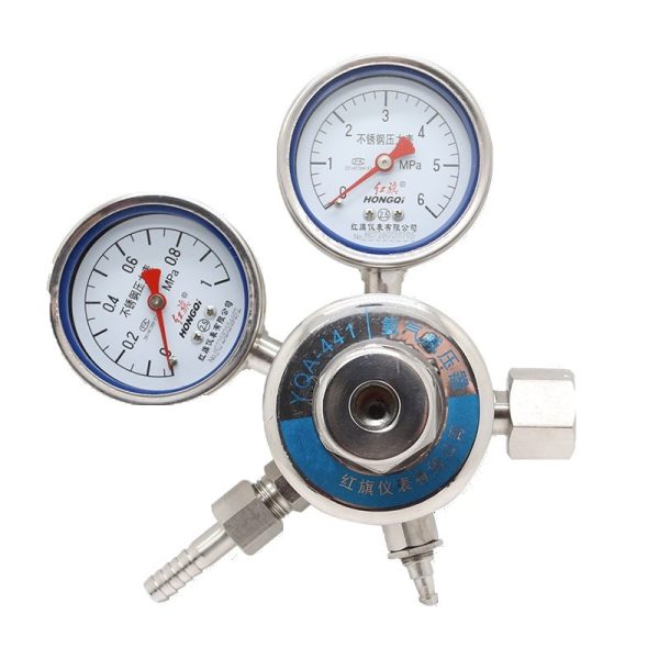 Hongqi YQA-411 Series Gas Pressure Reducer Regulator for Ammonia, Hydrogen, Nitrogen, CO2, Propane, Air - Multiple Models for Industrial and Scientific Use - Imej 5