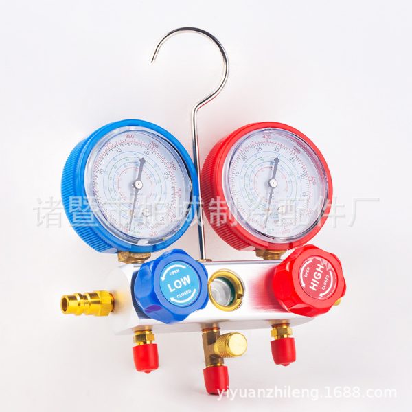Automotive R410A R22 Refrigerant Manifold Gauge Set with Hoses and Adapters for AC Recharging and Recovery - Изображение 4