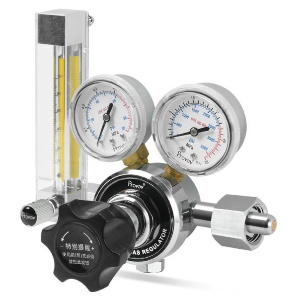 Provov High Precision Flowmeter Pressure Reducer Dual Gauge Nitrogen Regulator for Standard Gas, Nitrogen, Hydrogen - Image 4