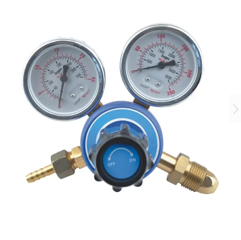 Full Copper G5/8 Male Thread Oxygen Pressure Regulator Gauge for Oxygen Acetylene Propane Carbon Dioxide Tanks - Image 4