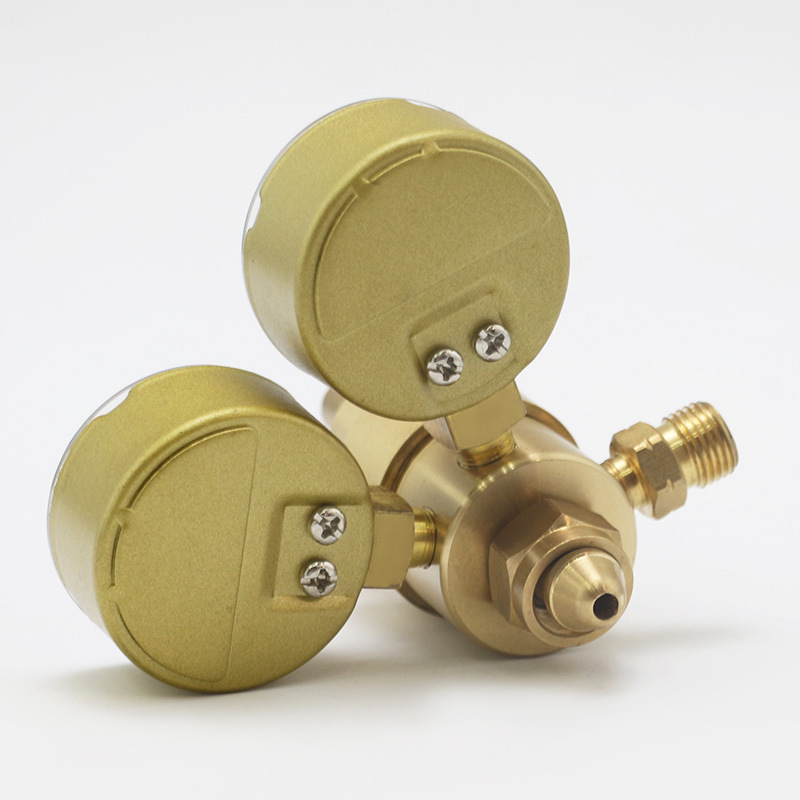 Mini Acetylene Pressure Regulator (0-30 psi/0-200 kPa, 0-400 psi/0-2800 kPa Dual Gauges) for Acetylene Cylinders - Image 4