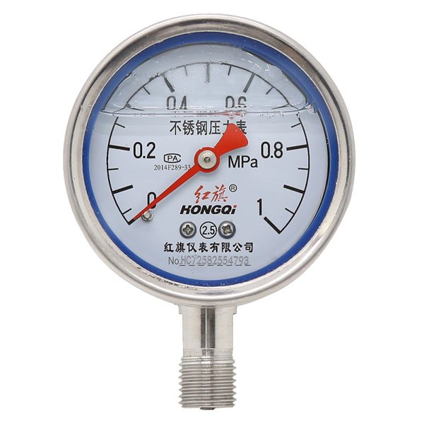 Hongqi YTN-60BF Stainless Steel Pressure Gauge - Shockproof Vacuum Meter - High Temperature Corrosion Resistant - M14*1.5 Connection - 이미지 5