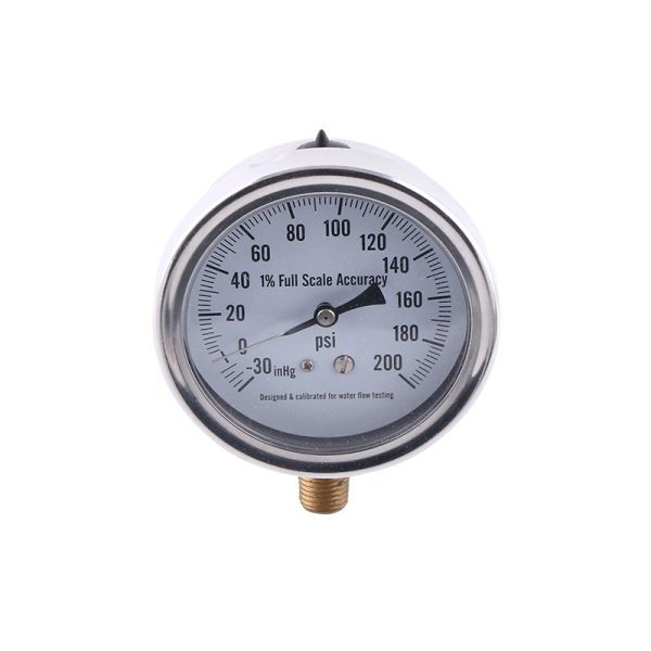 Fluid Filled Pressure Gauge YN75ZC (75mm Dial, -30-0-200psi / -1bar-1000bar, 1% Full Scale Accuracy) for HVAC Systems Replaces HVAC Pressure Gages - Gambar 5