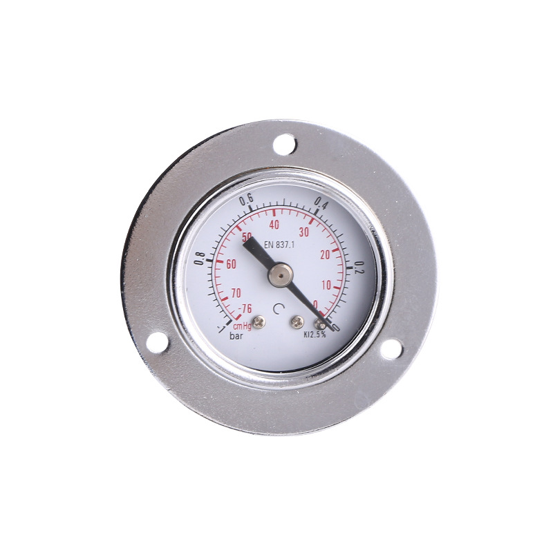 Silver Iron Case Copper Joint Pressure Gauge 40mm Ordinary Vacuum Pressure Gauge with Plated Front Flange Axial Pressure Gauge - Image 5