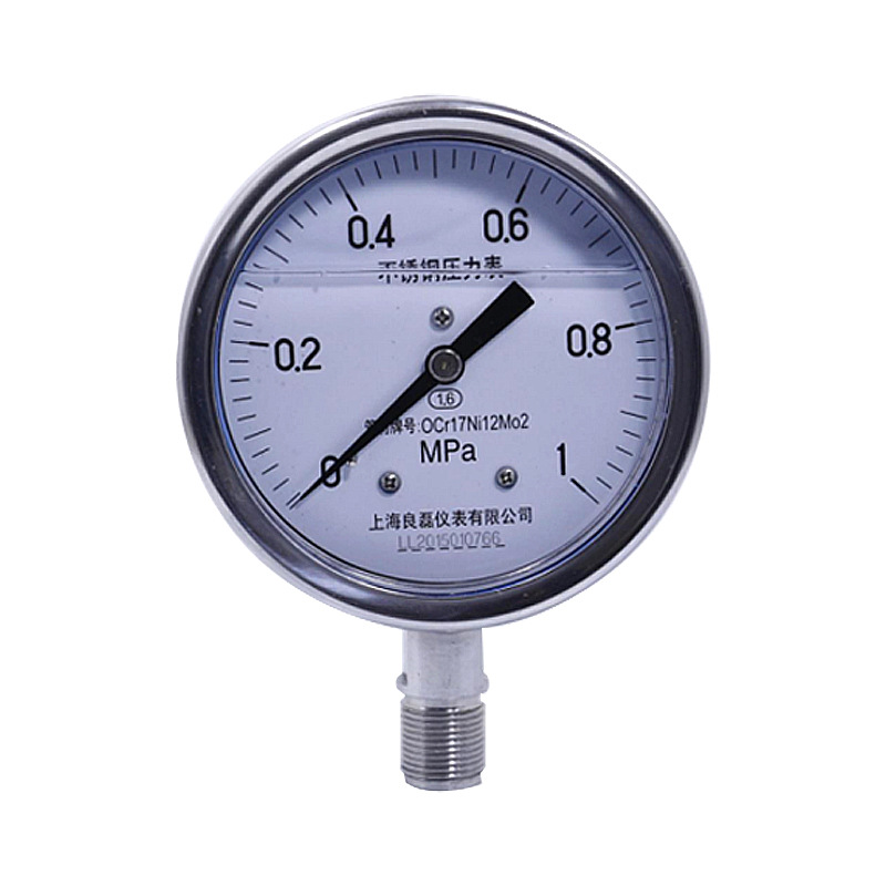 Lianglei Stainless Steel Pressure Gauge Y100-B-F-Z (0-1 MPa, OCr17Ni12Mo2) for HVAC Systems - Image 5
