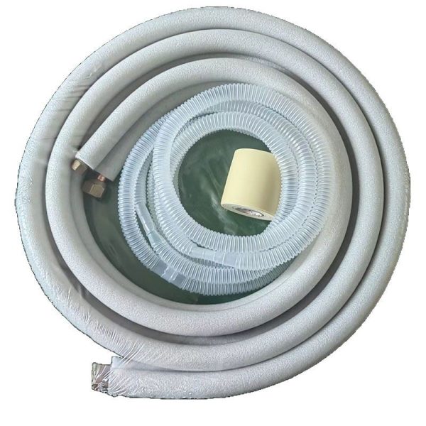 Universal AC Copper Pipe Kit (6.35mm & 9.52mm O.D.) with Insulation and Drain Hose, 3-30m Customizable Length, for 1-1.5HP HVAC Systems Replaces Standard Installation Kits - Imagem 5
