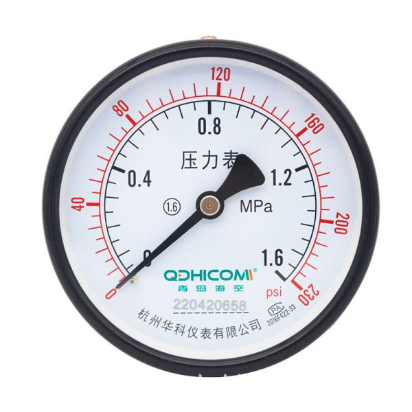 Analog Pressure Gauge Y100Z (0-1.6 MPa) Axial Mount for Water, Oil, Gas Systems, Replaces 220420658 - Gambar 5