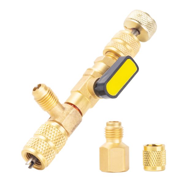HVAC Valve Core Remover Installer Tool with Shut-off Valve (1/4" and 5/16") for R22 R410A Refrigerant Systems - Изображение 5