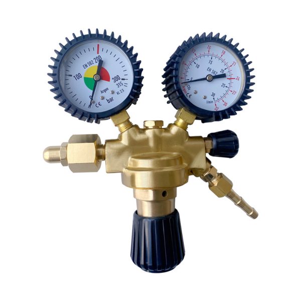 HVAC Oxygen Carbon Dioxide Nitrogen Argon Pressure Reducer Regulator Brass Dual Gauge (0-315 bar / 0-16 bar) for HVAC Systems - Image 5