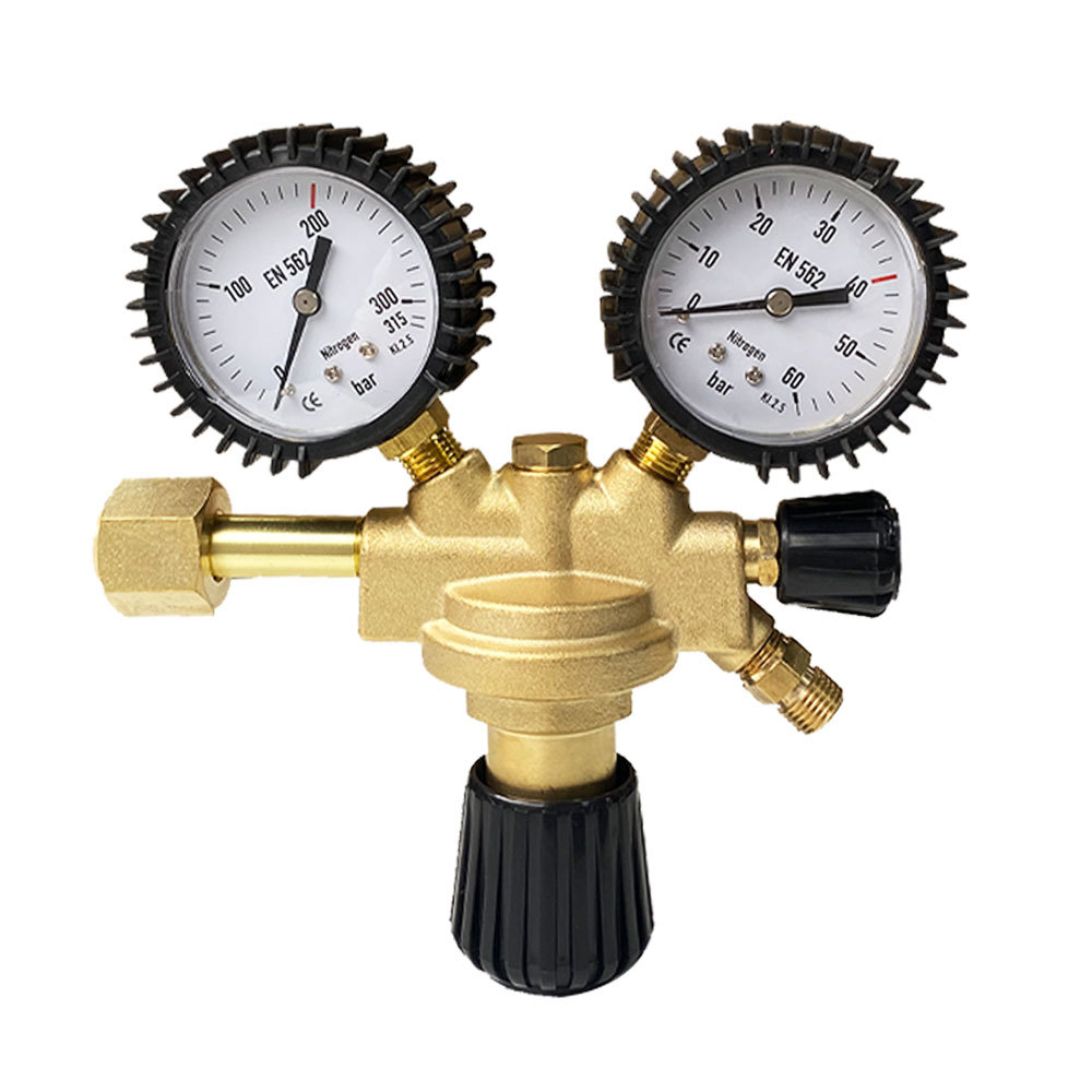 Full Brass Italian Style Nitrogen Pressure Regulator Shockproof Gauge for Nitrogen & CO2 Gas Cylinders - Image 5