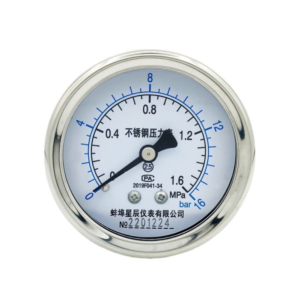Stainless Steel Hydraulic Pressure Gauge YN60ZBF (0-1.6MPa, 2.5 Accuracy) for HVAC Systems - Изображение 5