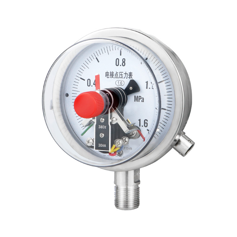 KAIXUAN YXC100BF Stainless Steel Electrical Contact Pressure Gauge 0-1.6MPa 380V 30VA AC/DC for Water Gas Oil Hydraulic Systems - Image 5