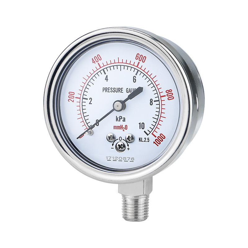 KAIXUAN YE60 Diaphragm Pressure Gauge 0-1000 KPa (equivalent to 0-10 Bar/1000 kPa) with Stainless Steel Casing and Adjustable Zero for HVAC Gas Applications - Image 5
