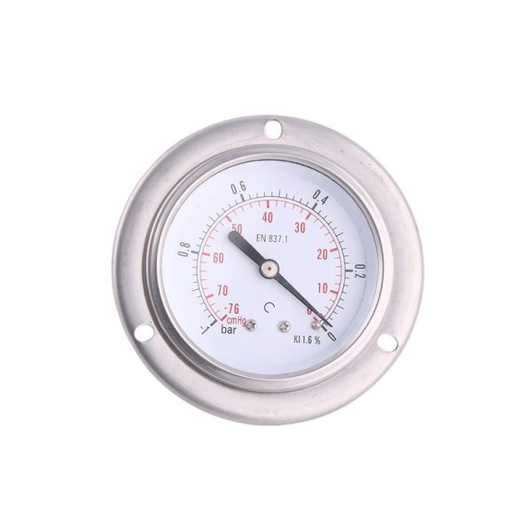 Axial Stainless Steel Pressure Gauge with Copper Joint Oil-Filled Anti-Vibration Vacuum Gauge for HVAC Systems YN50ZQV - Imagem 5