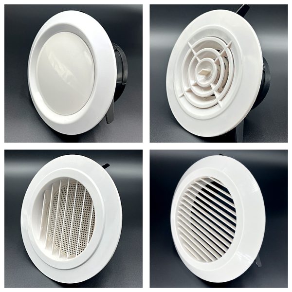 ABS Central Air Conditioning Ventilation Diffuser Round Air Vent Grille with Adjustable Volume for HVAC Systems - Изображение 4