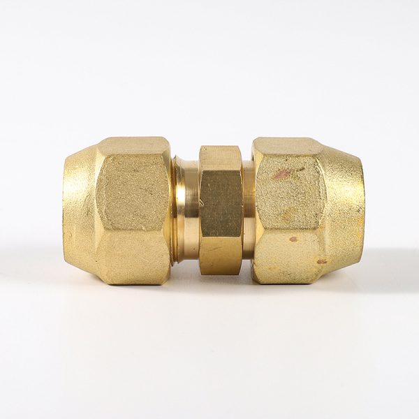Brass Flare Union (6.35mm to 28.6mm) Non-Welded Coupler for HVAC Copper Tubes, Replaces Traditional Adapters - Imej 4