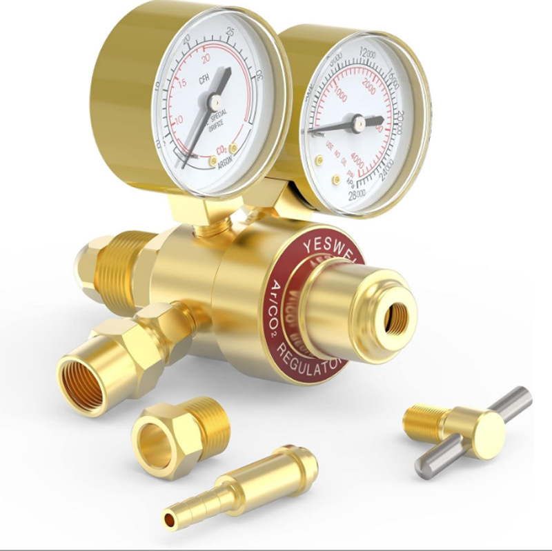 Full Brass Acetylene Pressure Reducer Regulator CGA200 & Oxygen Pressure Reducer Regulator CGA540 for Welding - Image 4