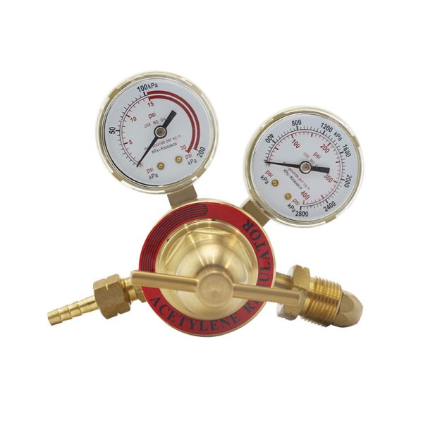 Portable Acetylene Pressure Regulator Single Stage Dual Gauge Low Pressure Brass for Gas Welding Cutting - Image 5