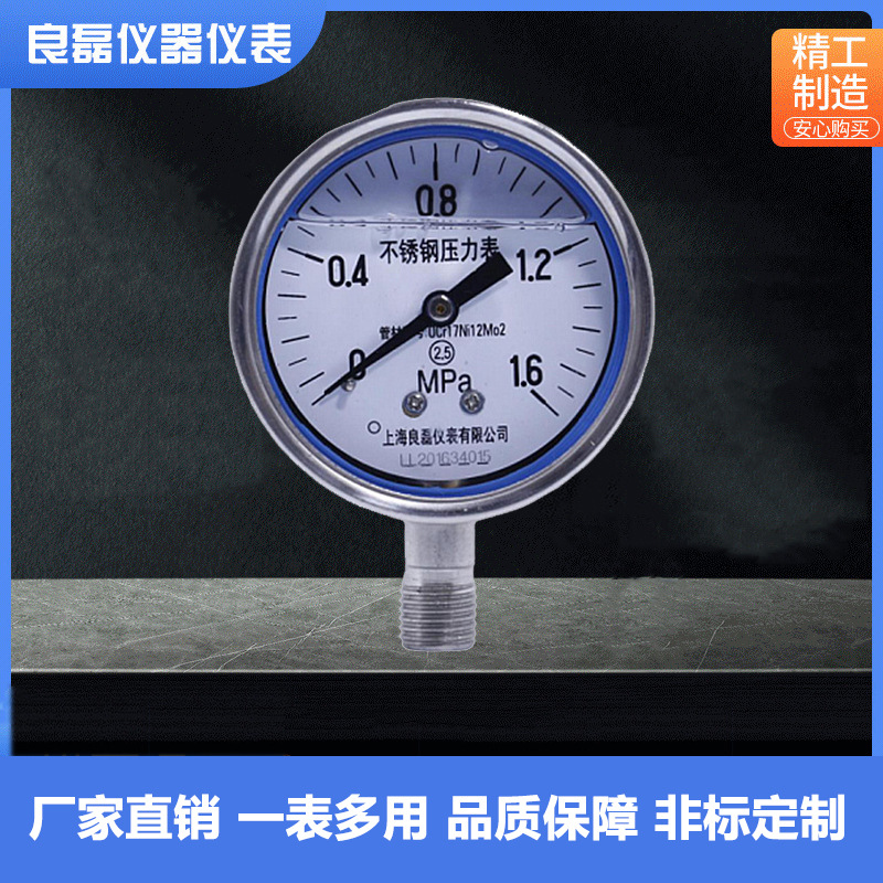 Lianglei Stainless Steel Pressure Gauge Y60-B-F-Z (0-1.6 MPa, 60mm Diameter, Upper Mounted, Stainless Steel Casing, G1/4 Connection, Excellent Stability) for General Industrial Applications - Image 4