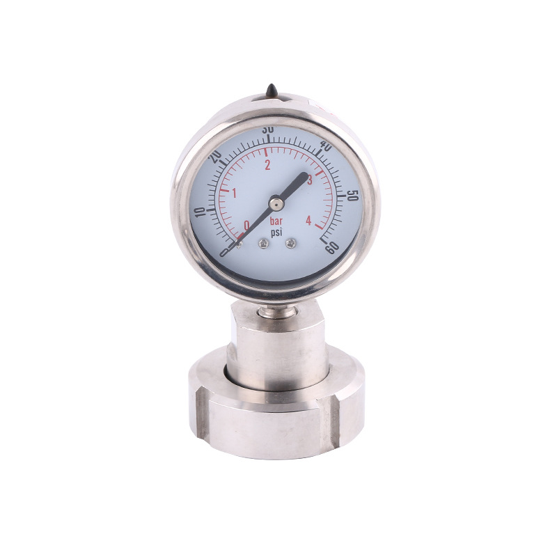 Stainless Steel Pressure Gauge 63mm Radial Rolled Diaphragm Pressure Gauge All-Steel Gauge 0-60 psi/0-4 bar for HVAC Systems - Image 5