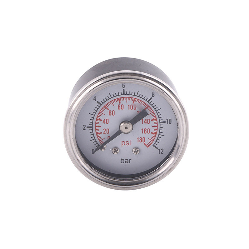 Axial Pressure Gauge 40mm Black Iron Case Rolled Edge Standard Pressure Meter (0-12 bar/psi) for HVAC Systems - Image 5