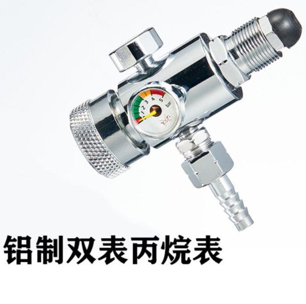 Full Copper Acetylene Regulator with Anti-drop Pressure Gauge and Gas Tank Connector for Oxygen, Acetylene, Propane Tanks - Imej 4