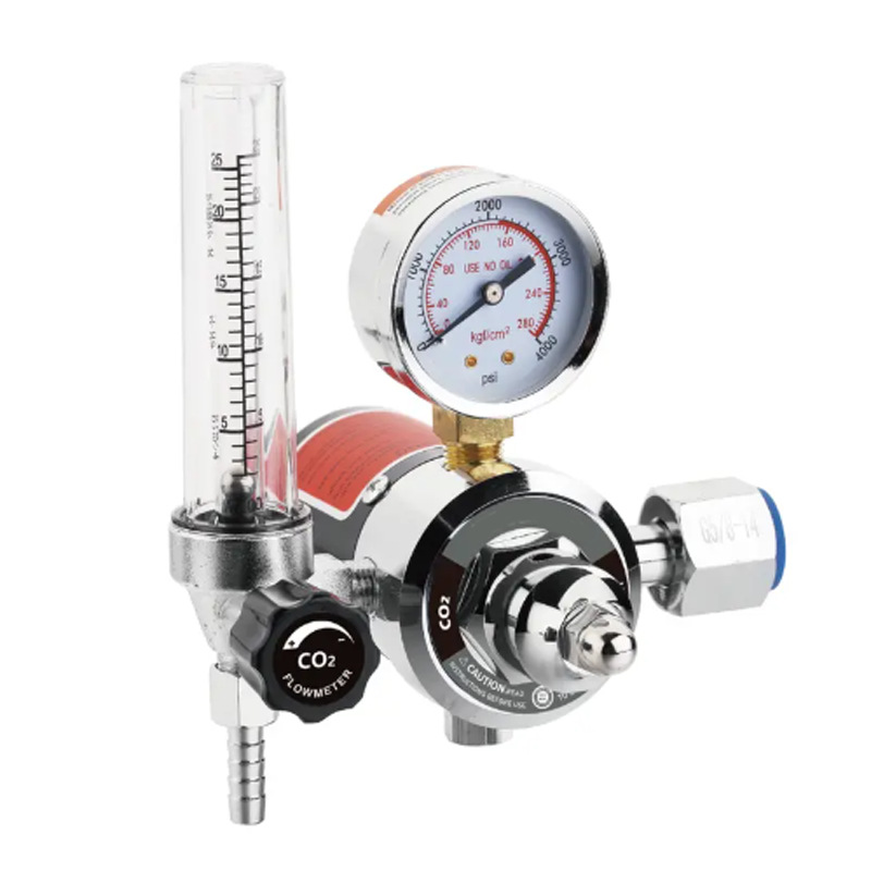 Full Copper Electric Heated CO2 Regulator Model: CRF587 with Flowmeter 0-25LPM for Welding Applications - Image 4