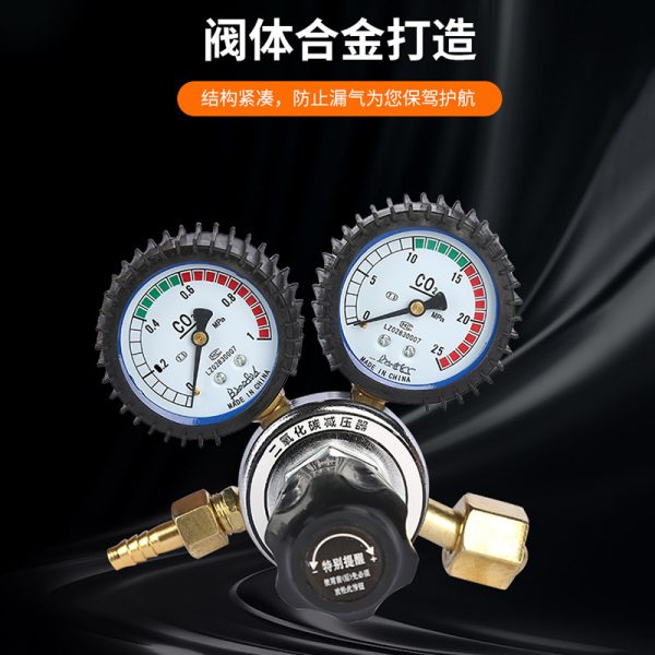 Yuepai YQT-731L Non-Heating CO2 Pressure Regulator Gauge 0-25 MPa Gas Flow Reducer for Welding - Imagem 4