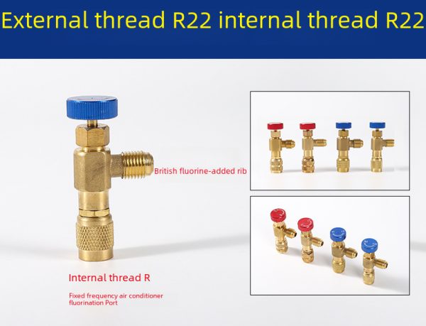 HVAC Refrigerant Flow Control Safety Valve (Brass, 1/4-1/4, 1/4-5/16, 5/16-5/16, 5/16-1/4) for R22 R410a R32 Systems - Image 5