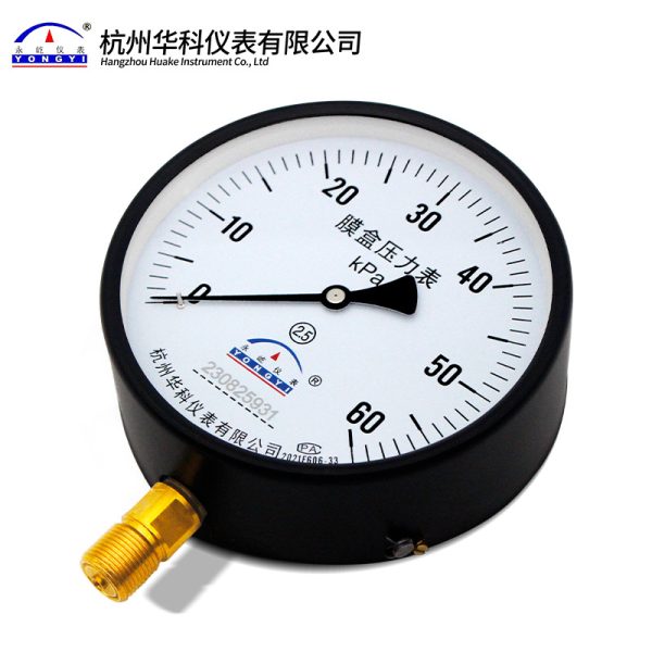 Huake Yongyi YE150 Radial Diaphragm Pressure Gauge 0-60kPa for Water Oil Gas HVAC Systems, Replaces 230825931 - Image 4