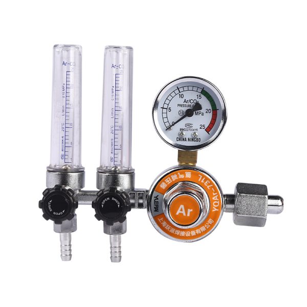 Yuepai Dual-Tube Argon Pressure Reducer with Flow Meter for Welding & Cutting, YQAr-731L - Gambar 5