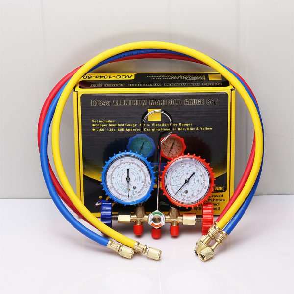 Automotive AC Manifold Gauge Set (R12 R22 R502) with 2500PSI Burst Charging Hoses - Gambar 4