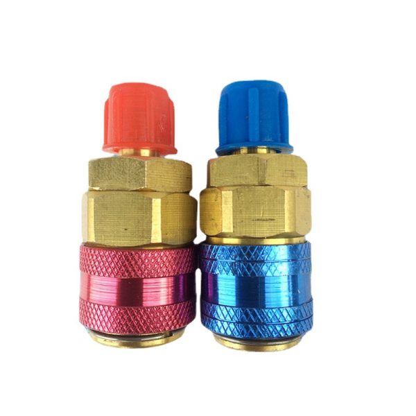 SOONGLIN Refrigerant Manifold Gauge Set Hose Adapters High Low Pressure Quick Couplers for HVAC A/C Refrigeration - Imej 5