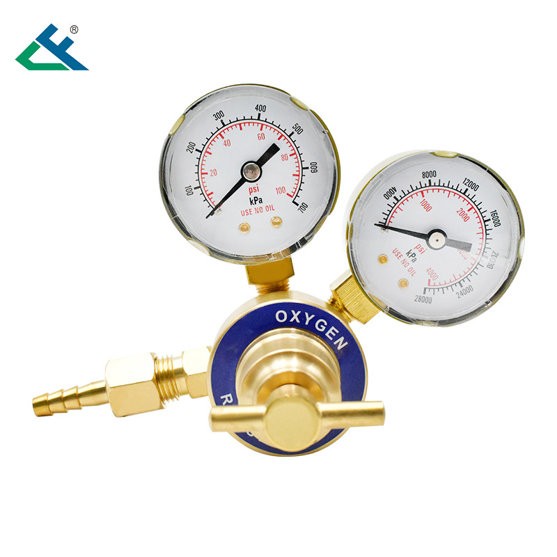 Industrial Oxygen Gas Pressure Regulator OR4-01 with Dual Gauges 0-700 kPa / 0-28000 kPa for Welding/Cutting Applications - Image 5