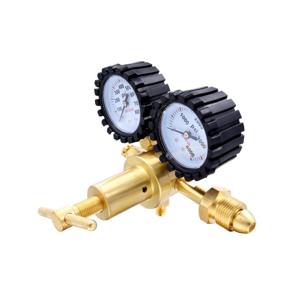 Brass High Pressure Nitrogen Regulator with Dual Gauges (0-800 PSI, 0-4000 PSI) for Inert Gas Cylinders, American Standard, Precision Adjustable - 이미지 5