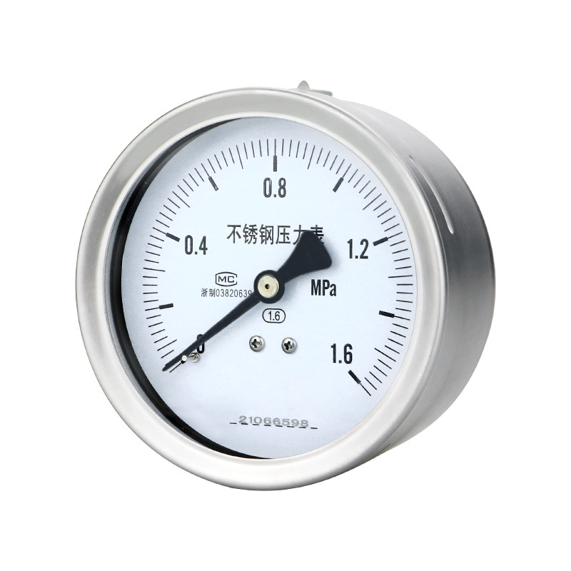 Full Stainless Steel Pressure Gauge Y100ZBF (0-1.6MPa, 1.6 Accuracy) for Water Oil Gas Hydraulic Pressure, Vacuum - Image 5