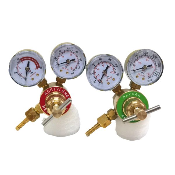 Oxygen Pressure Regulator Gauge Valve (0-1 MPa, CGA540 Inlet) Durable Copper for Welding & Cutting, Compatible with Gas Cylinders - Gambar 5