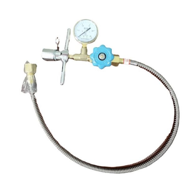 High Pressure Metal Bellows Hose Gas Cylinder Filling Adapter with Gauge for Oxygen Nitrogen Argon Helium - Image 5