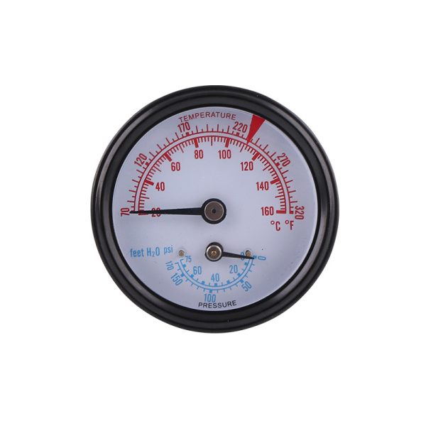 Axial Temperature Pressure Gauge 50mm Black Iron Shell Copper Probe for HVAC Systems - Изображение 5