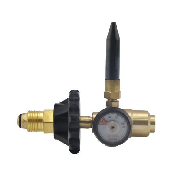 Refrigerant Charging Adapter with Pressure Gauge (0-3000 PSI) and Handwheel, Alloy Body, for Helium Gas, Stable Pressure Regulation - Gambar 5