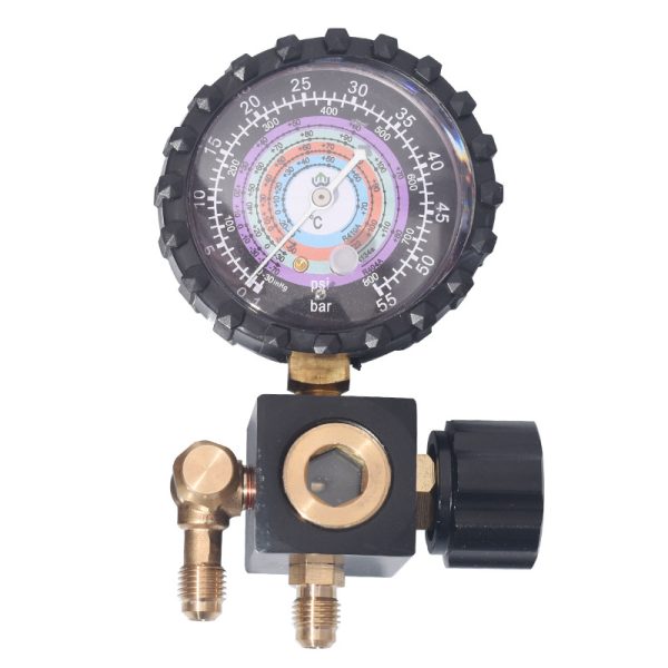 R22 R410 Refrigerant Manifold Gauge Set with Bleeding Function (Low Pressure -1 to 35 bar, High Pressure -1 to 55 bar) for HVAC R22 R410 Systems - Gambar 4